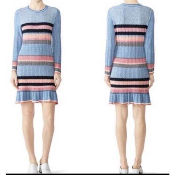 Tanya Taylor Beta Stripe Blue, Pink, Black Size Small - Picture 3 of 5